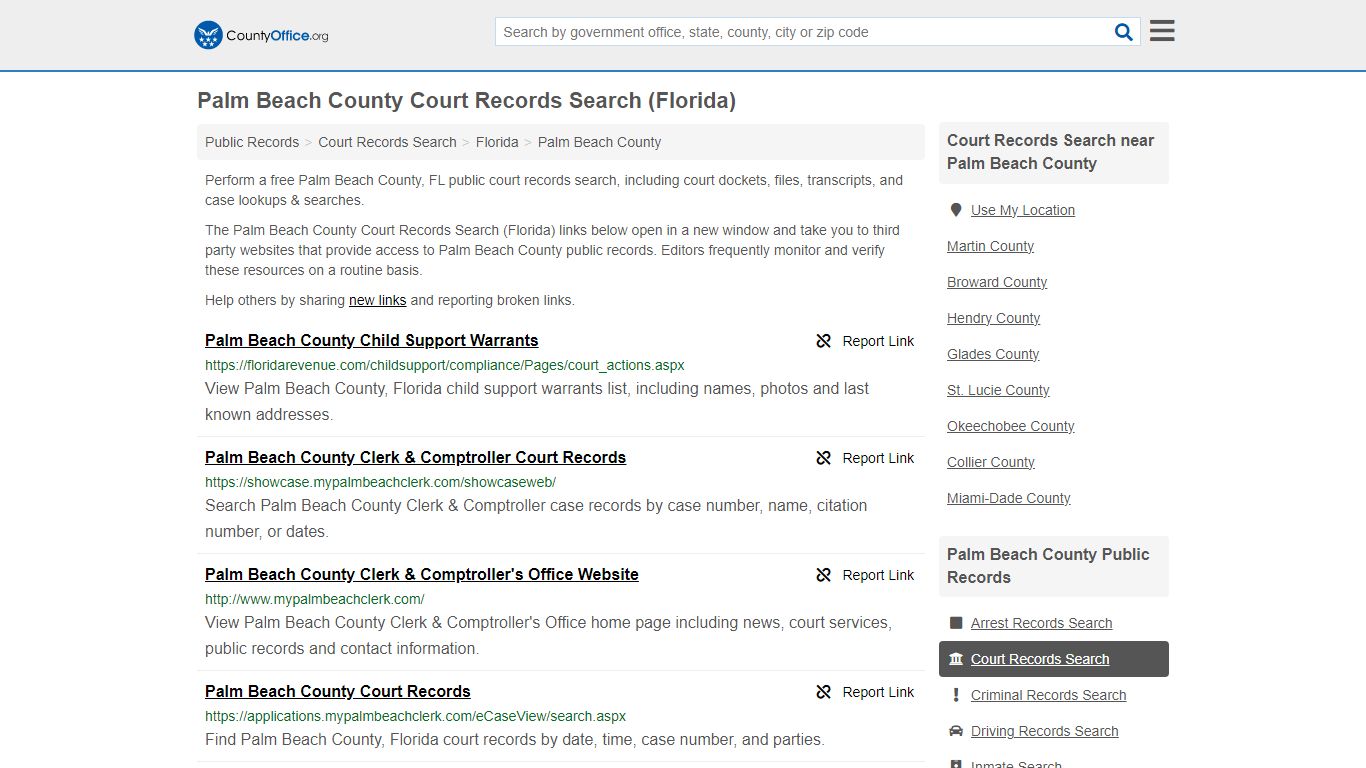 Palm Beach County Court Records Search (Florida) - County Office